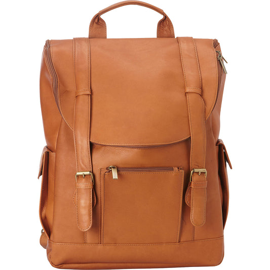 Tan Leather Backpack - Slim