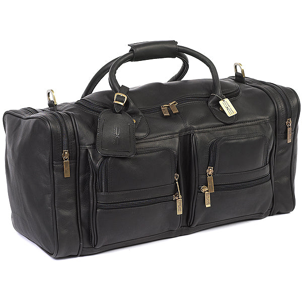 Leather duffle bag mens black Outlet