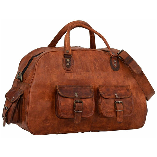 Leather Duffel Gym Bag for Men - Full Grain Leather 22 Inch Bag – The Real  Leather Company