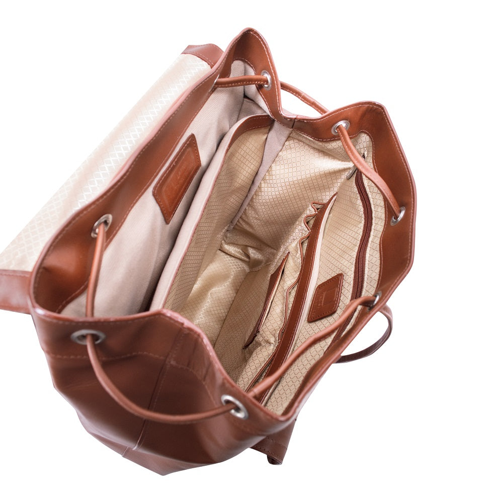 The Hagen | Leather Drawstring Laptop Backpack for 15 Inch Laptops