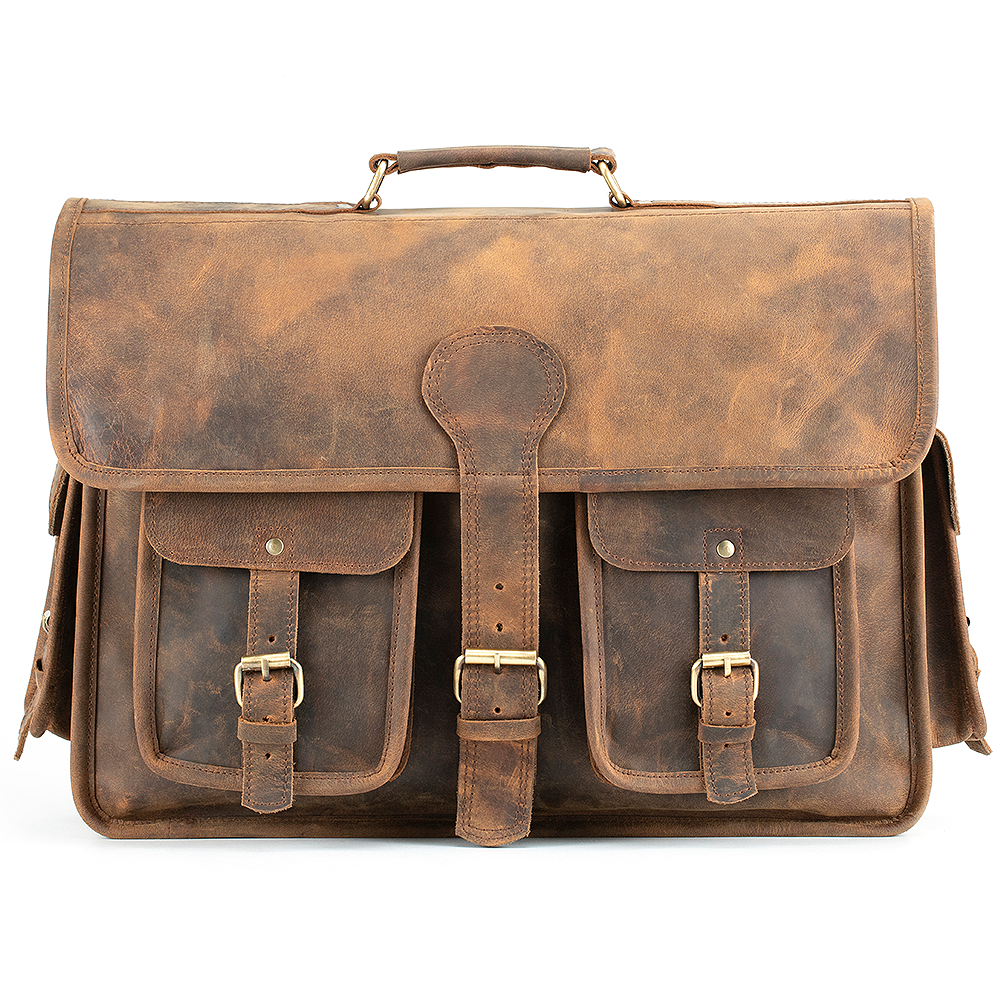 Handmade Leather Laptop Messenger Bag Indiana Jones Satchel