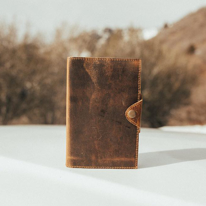 Genuine Leather Bound Sketchbook With Button Closure 