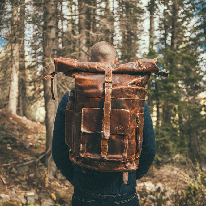 Leather backpack