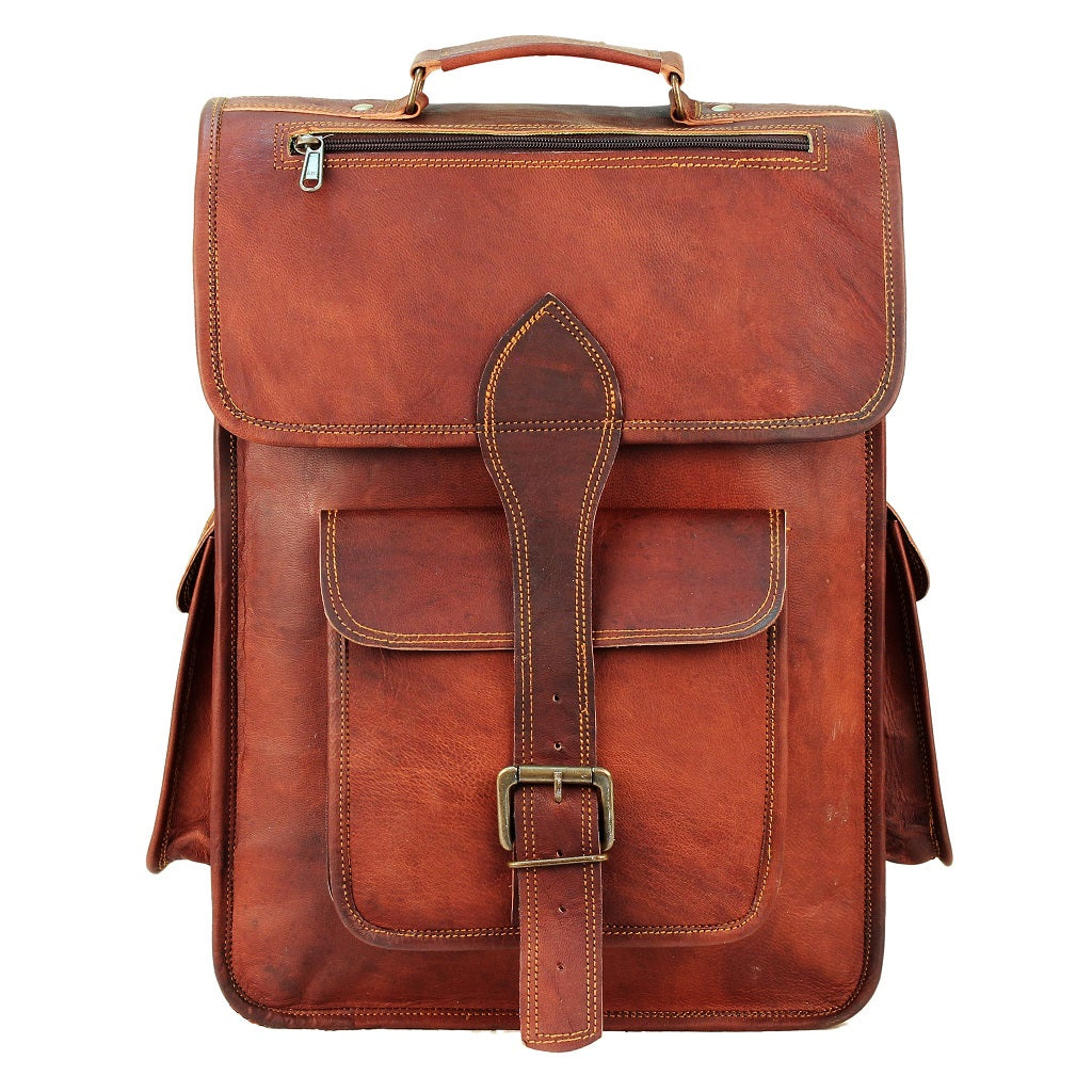 Leather Backpack, Men's Brown Leather Laptop Backpack from Satchel