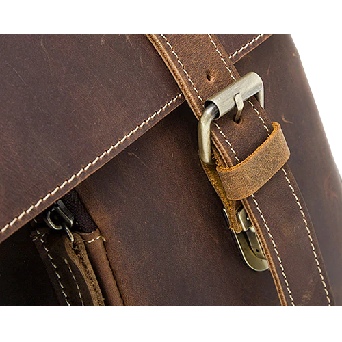 Leather Laptop Messenger Bag for Men - Vintage Shoulder Satchel
