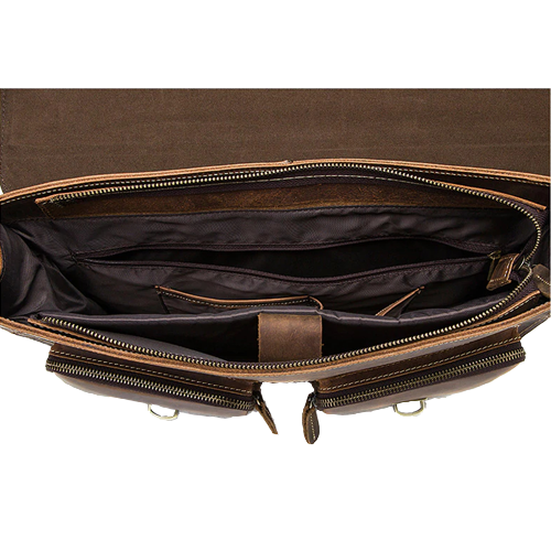 Leather Laptop Messenger Bag for Men - Vintage Shoulder Satchel