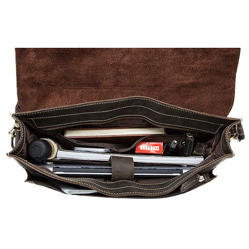 Leather Laptop Messenger Bag for Men - Vintage Shoulder Satchel