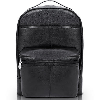 The Parker Leather Laptop Backpack Black