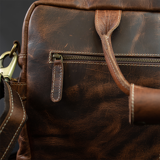 The Pilot Men's Buffalo Leather Messenger Laptop Bag