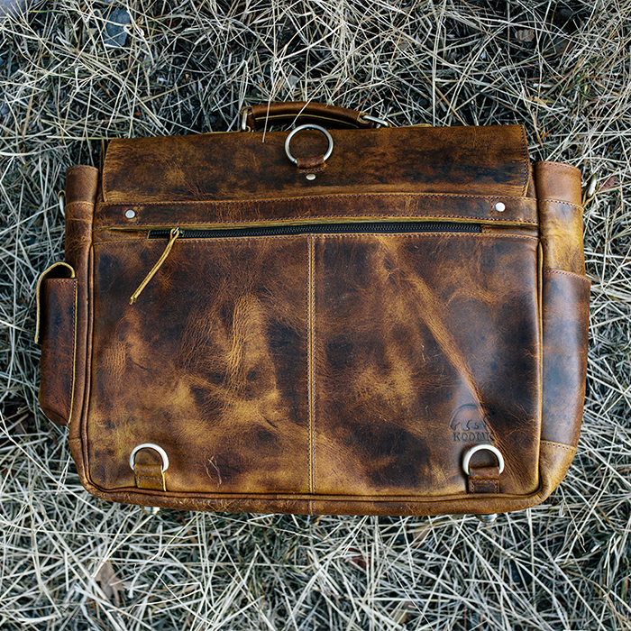 Large Leather Laptop Satchel - Buffalo Leather