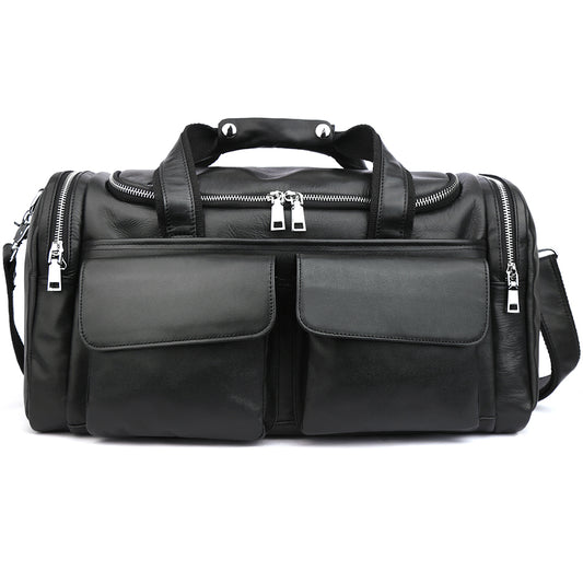 Leather Duffle Bag with Laptop Compartment