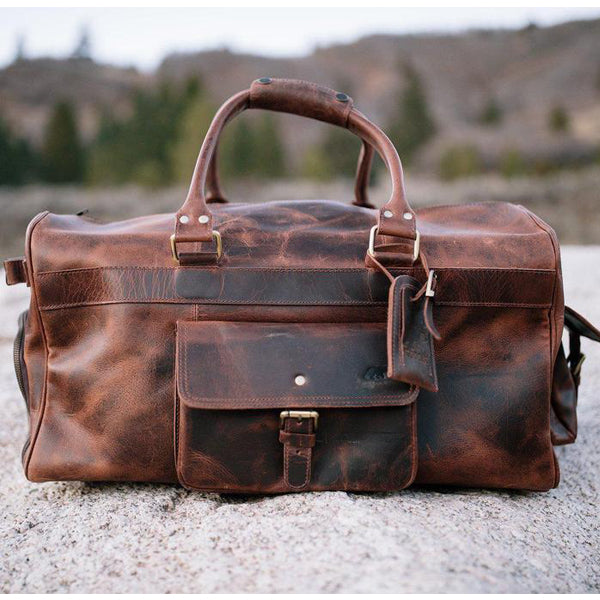 mens luxury leather duffle bag