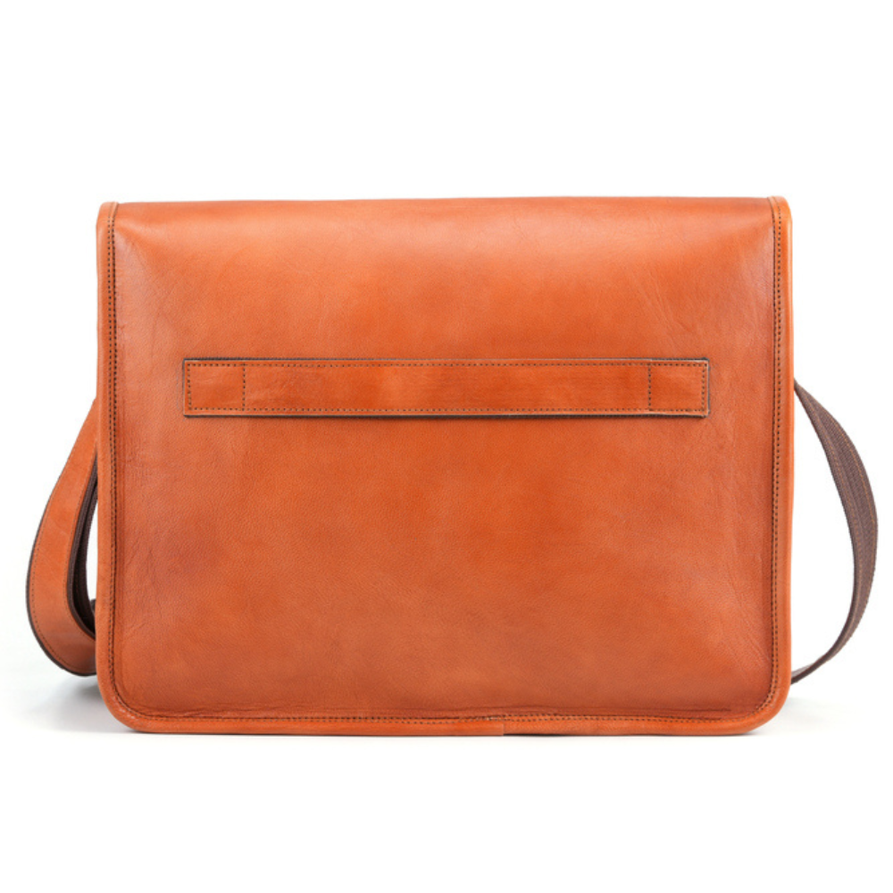 Orange leather satchel best sale