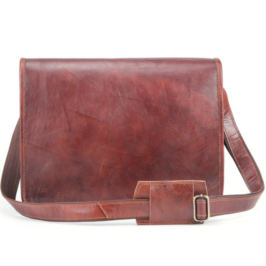 Small Leather Satchel Messenger - Minimalist