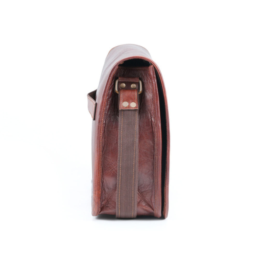 Small Leather Satchel Messenger - Minimalist