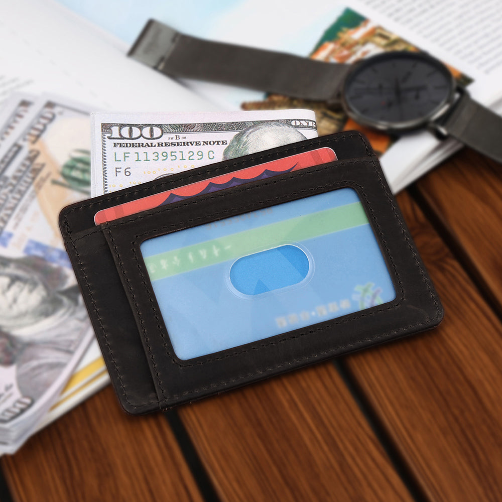 The Money Clip Men's Leather Wallet - Magnetic Money Holder