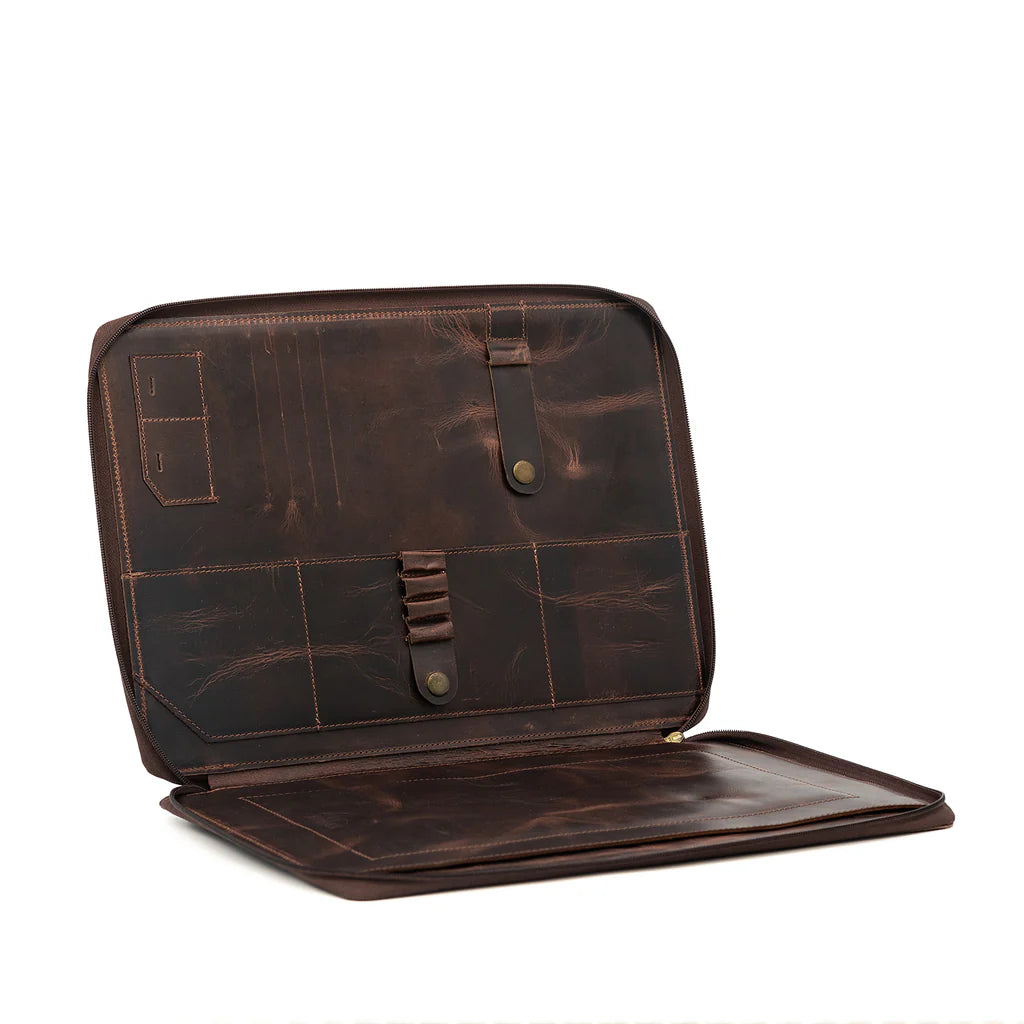 The Buffalo MacBook Portfolio Top Grain Leather Portfolio The Real Leather Co