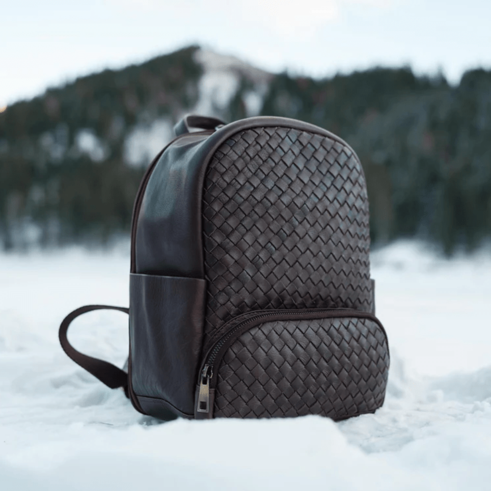 The Mini Woven Backpack | Women's Leather Backpack