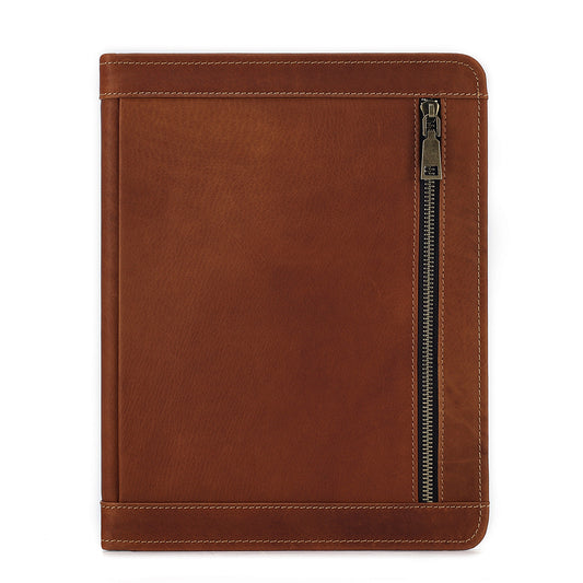 red leather journal