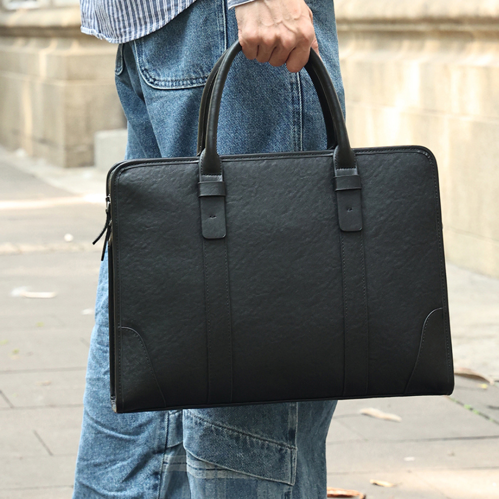 The Blake | Black Leather Briefcase for Men