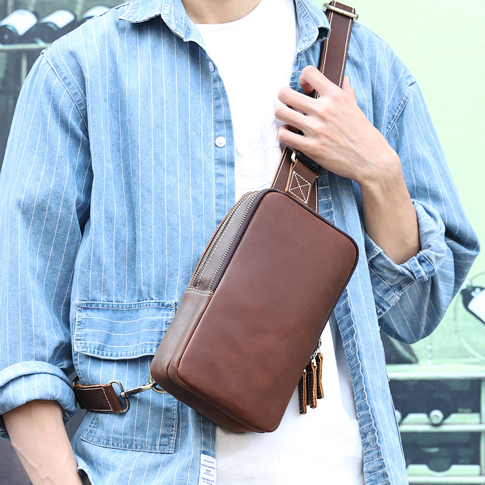 The Blaze | Vintage Leather Sling Bag