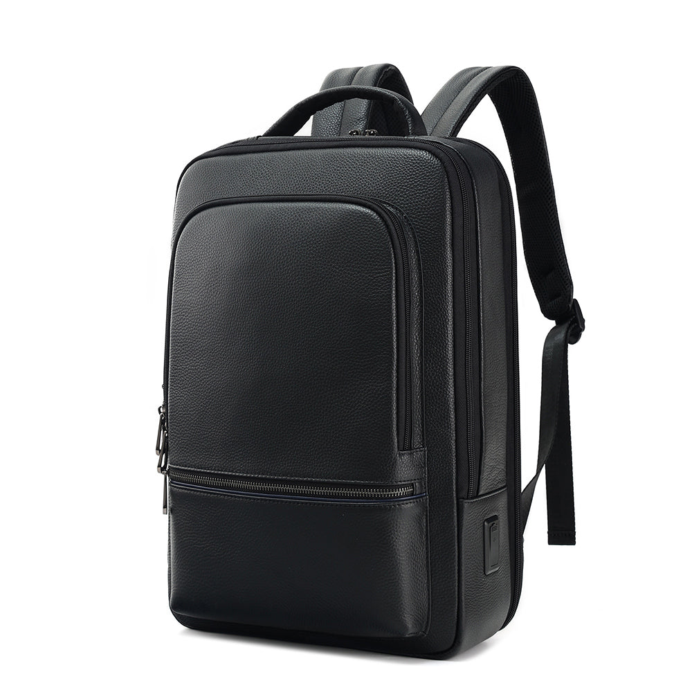 The Nyx | Top Grain Black Leather Bag for School & College