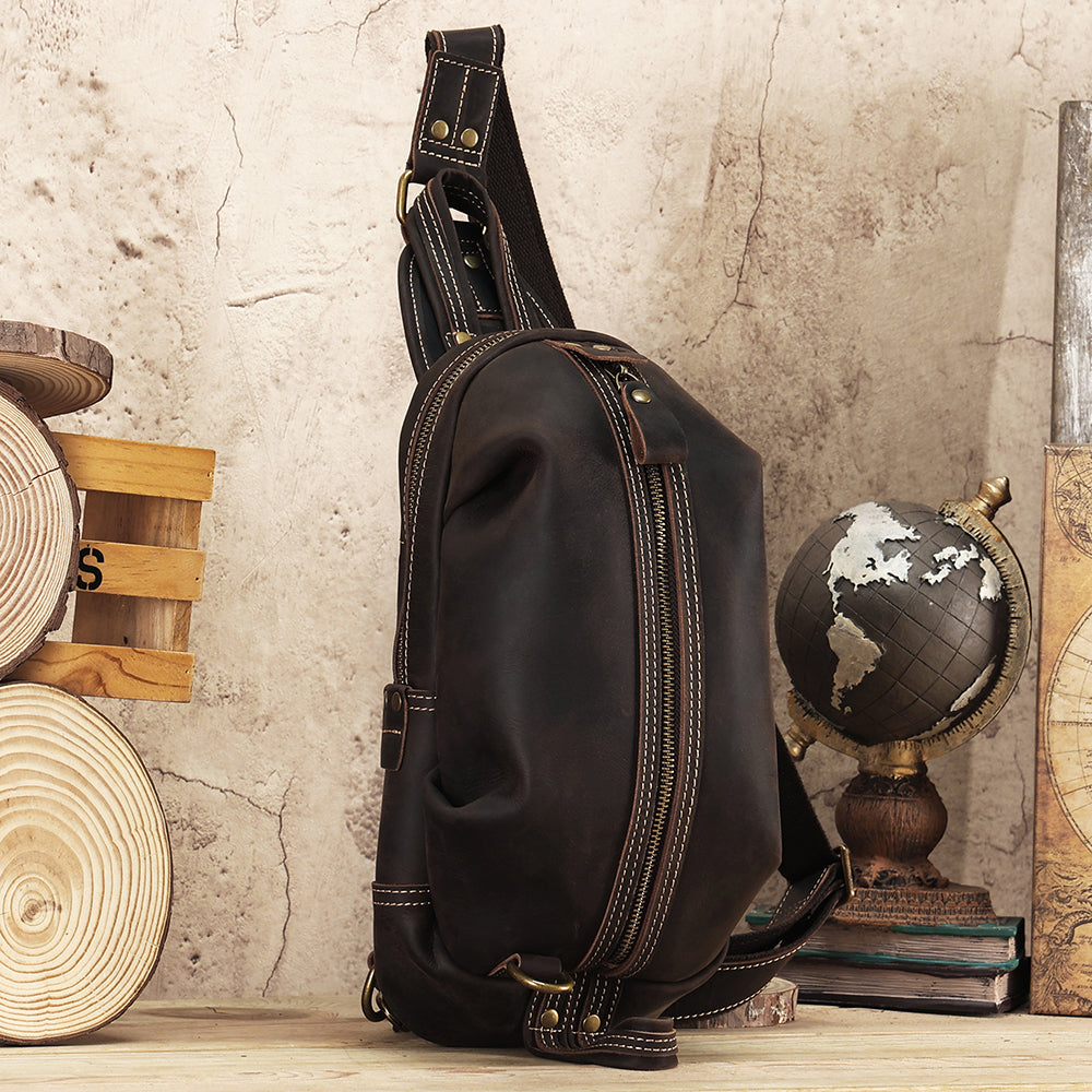 The Oreste | Classic Leather Sling Bag for Men