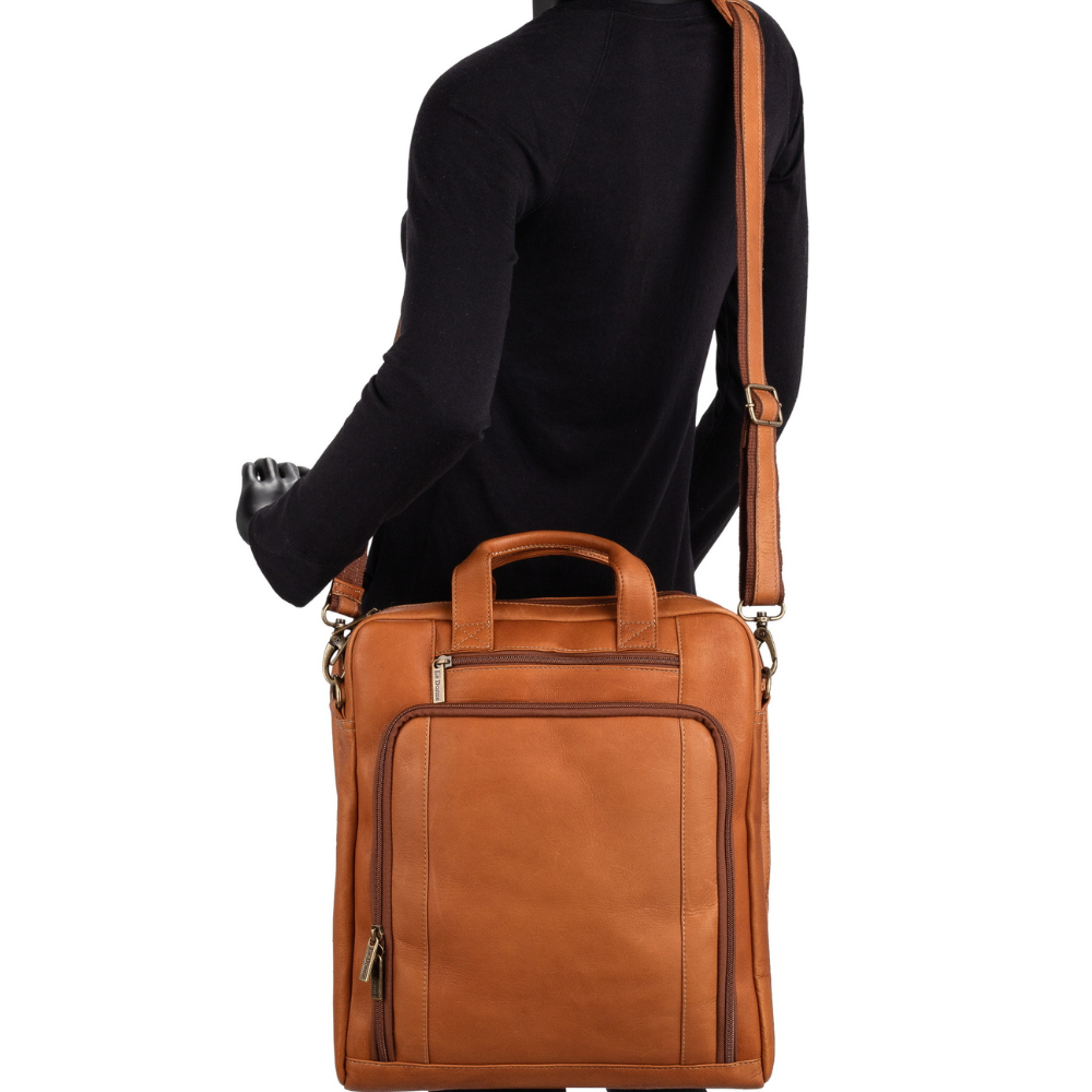 Vertical leather laptop bag hotsell