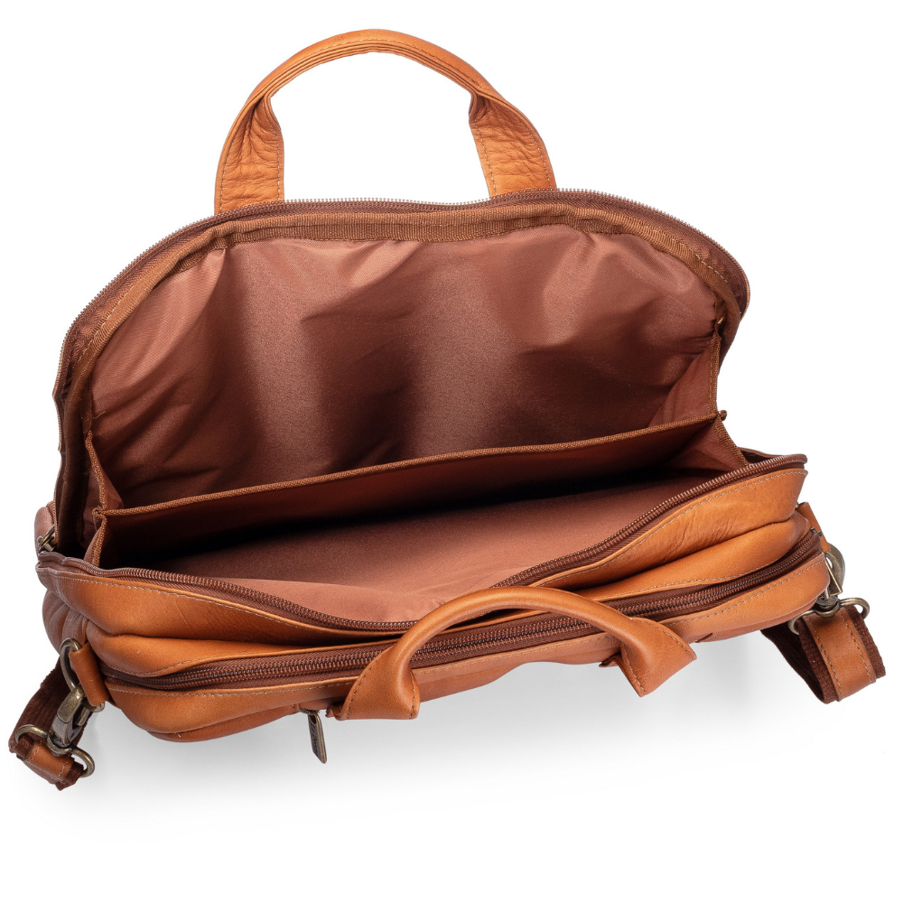 Leather Satchel Crossbody Laptop Bag