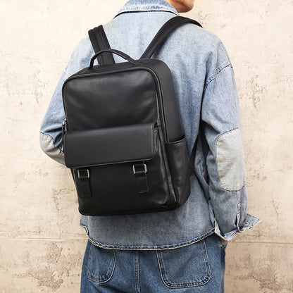 The Zilla | Black Leather Backpack for Men