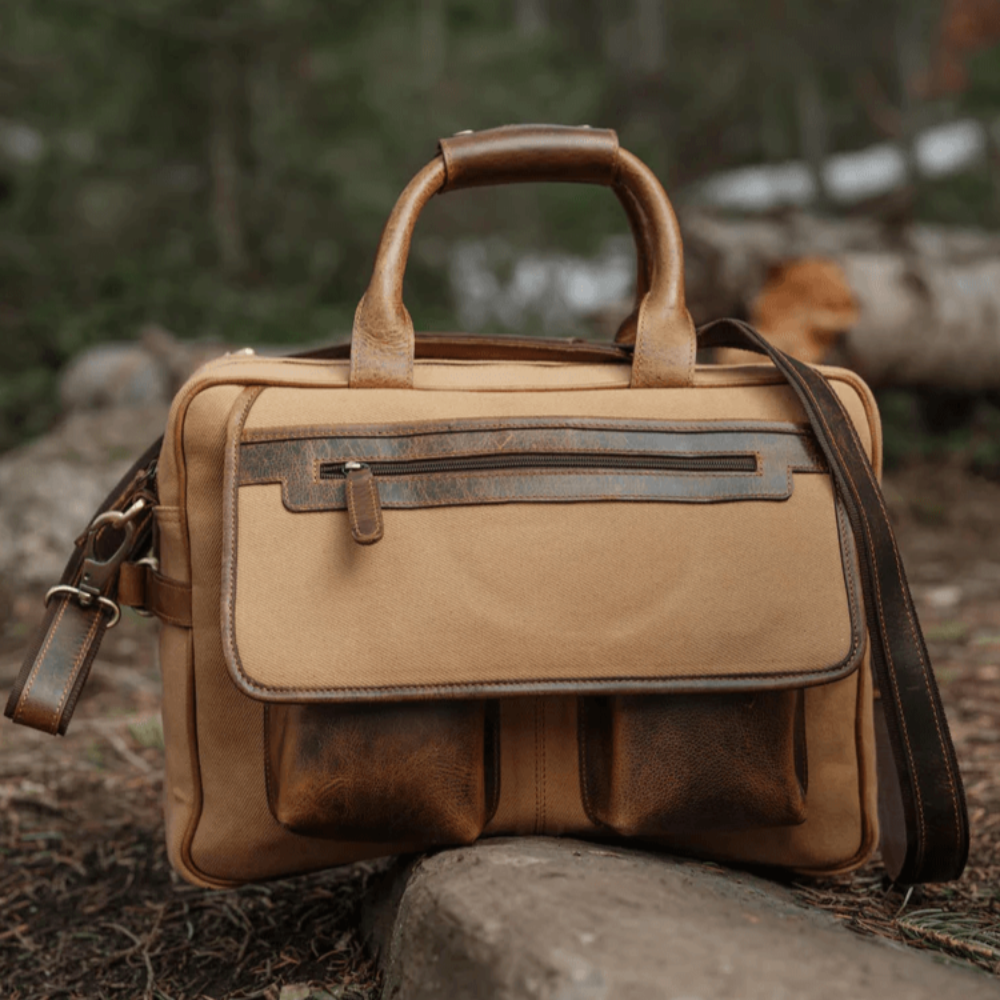 Waxed Canvas and Leather Bag