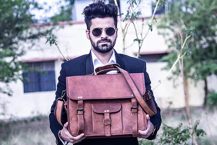 Men's Leather Laptop Messenger Bag Briefcase Full Grain Leather – The  Real Leather Company