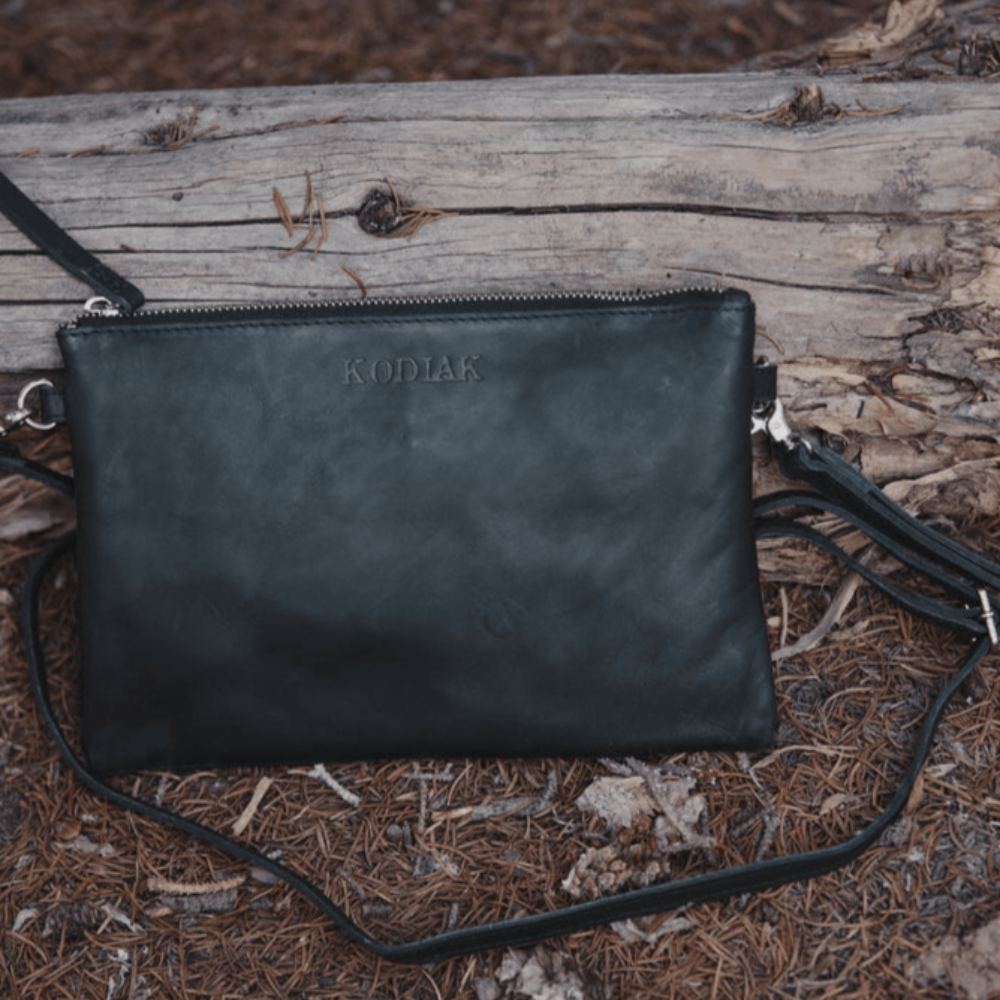 Black Leather Crossbody Bag - Small Women's Bag
