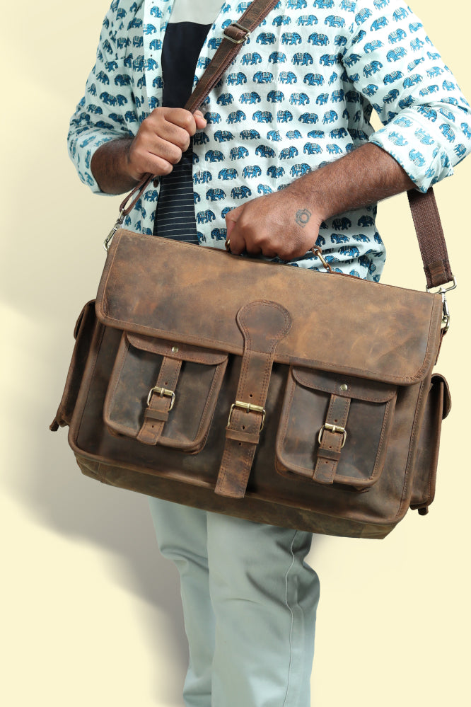 18 inch leather laptop backpack The Jones
