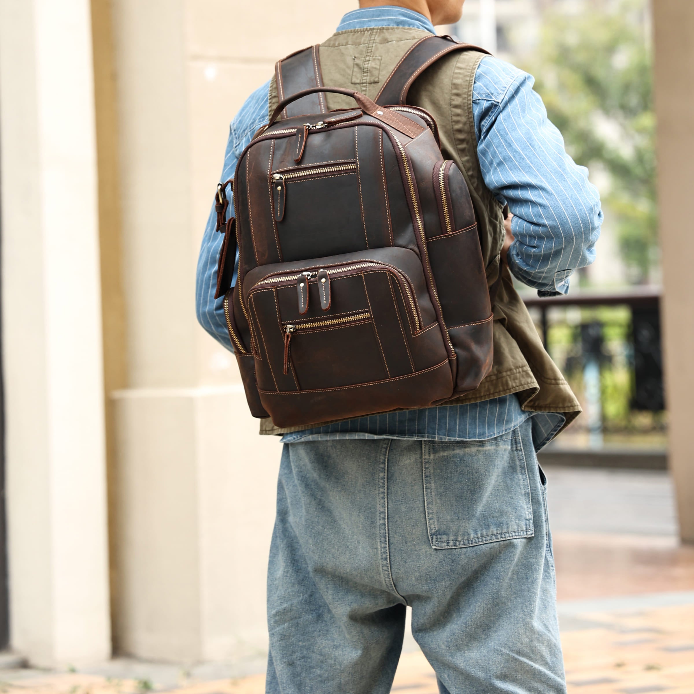black vs brown leather backpack The Standard