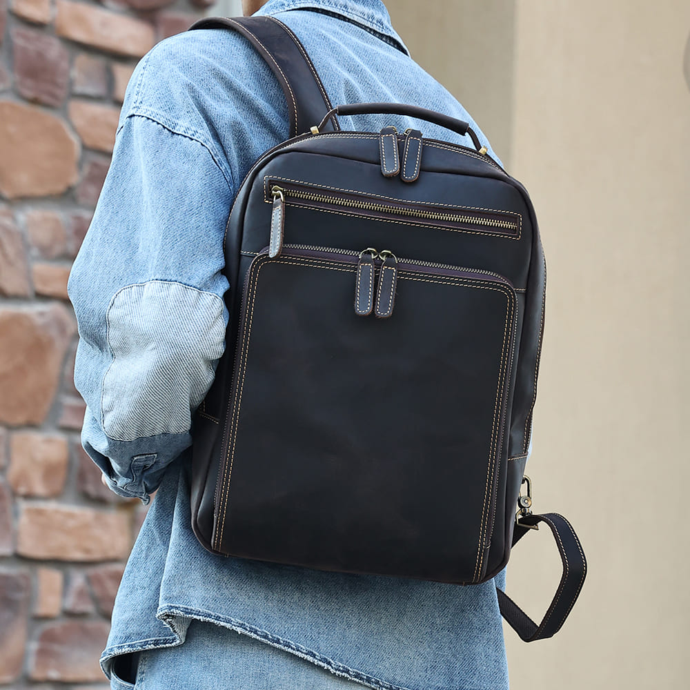 calais leather computer backpack Crazy Horse Leather Backpack – The Real Leather Co