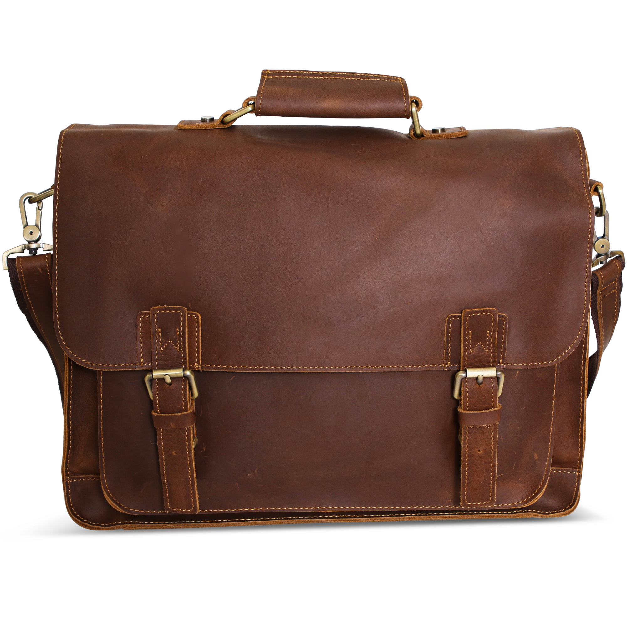 Leather Bag Shoulder Man Purse Unisex Satchel Key 13” European Vtg | eBay