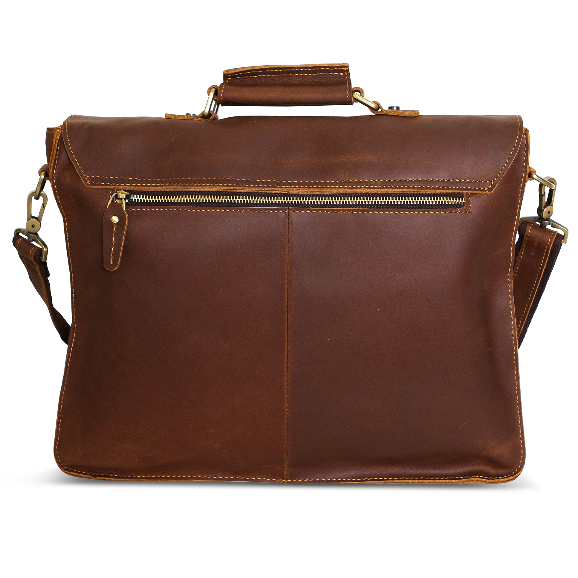 The Daily Men's Leather Messenger Bag for Laptops - Brown Briefcase