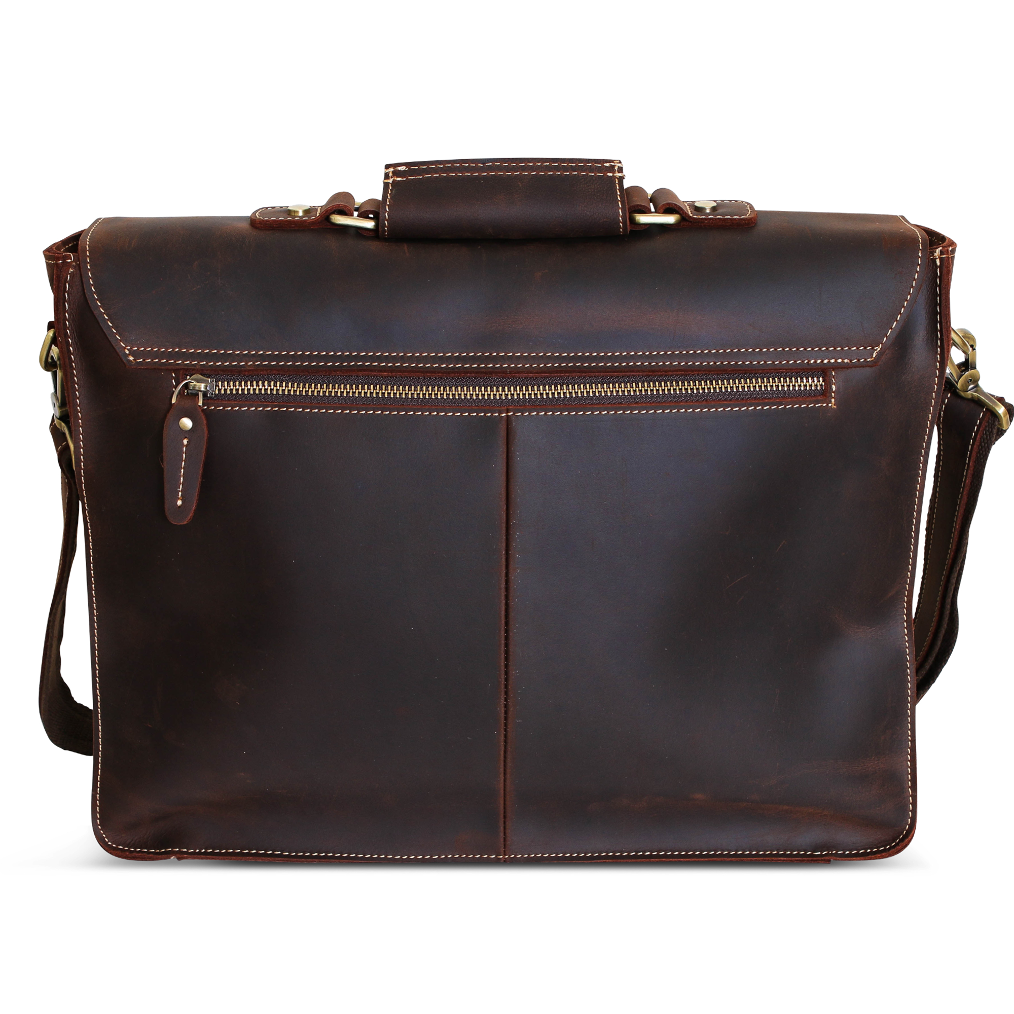 The Daily Men's Leather Messenger Bag for Laptops - Brown Briefcase