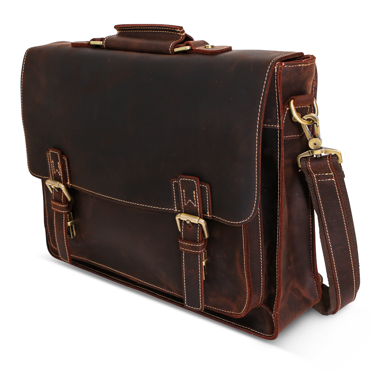 The Daily Men's Leather Messenger Bag for Laptops - Brown Briefcase