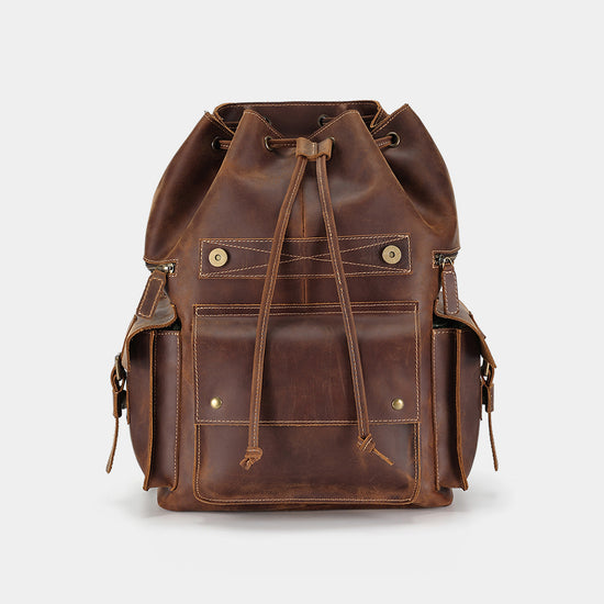 Drawstring Leather Backpack – The Real Leather Co.