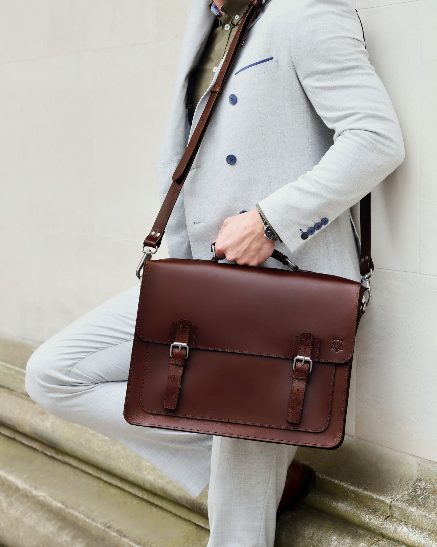 The Heritage Brown Leather Satchel Briefcase
