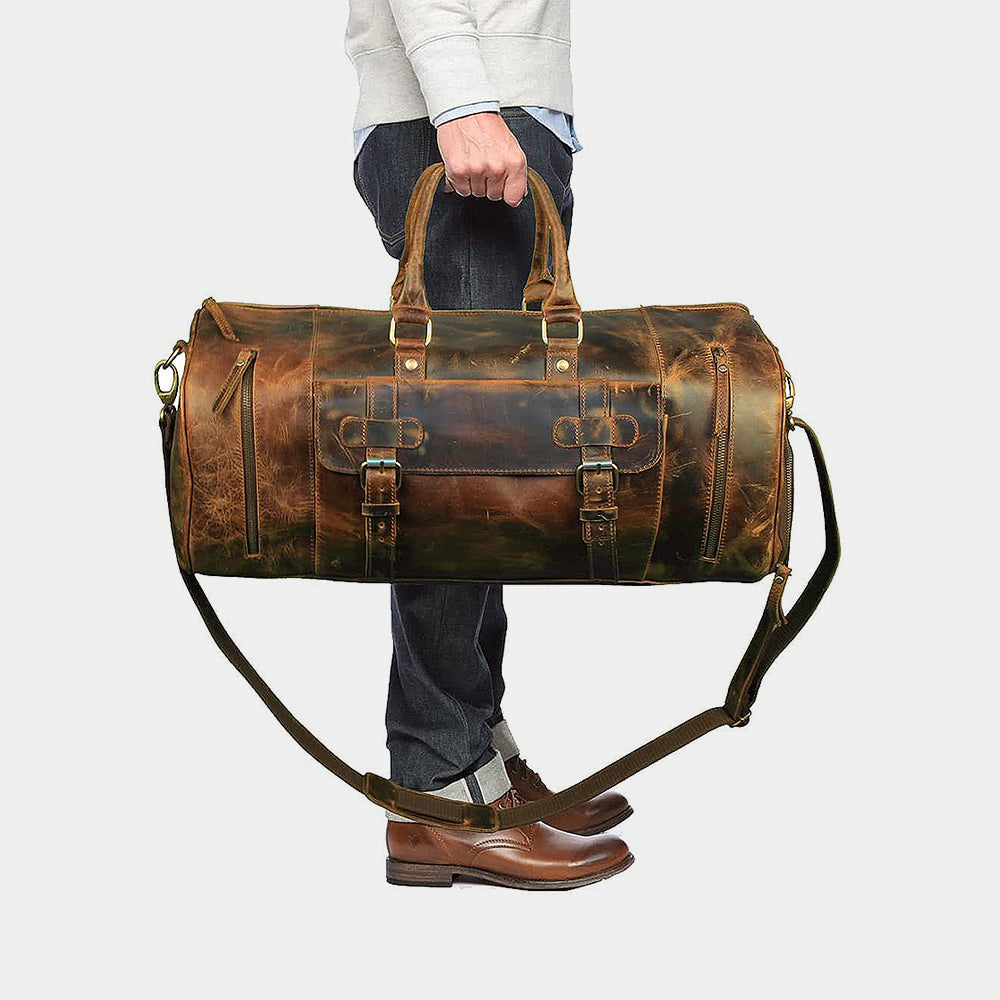 cool mens leather duffel bag backpack Dutch Large Tan for Men 20in L x 11in H x 9.5in W 24in L x 11in H x 9.5in W 28in L x 11in H x 9.5in W Duffel The Lifelong