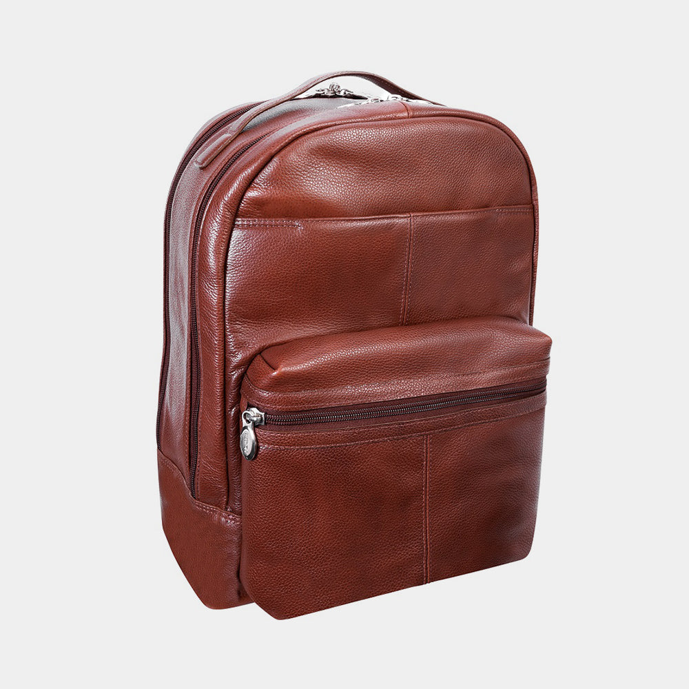 Premium 15” Leather Dual-Compartment Laptop Backpack Premium 15” Leather Dual-Compartment Laptop Backpack
