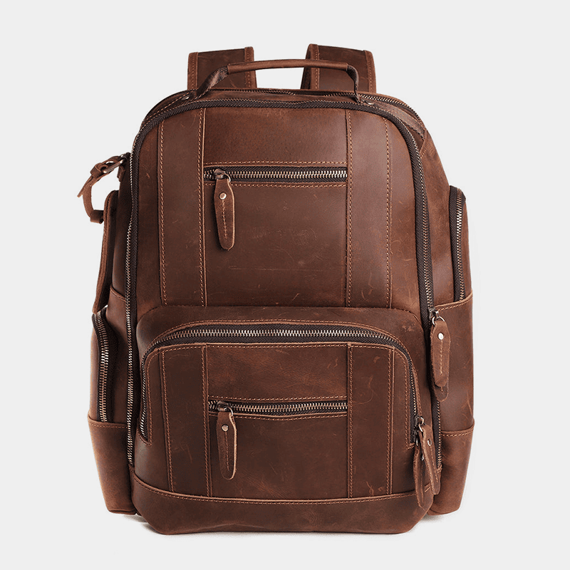 the standard leather laptop backpack for men the real leather co brown