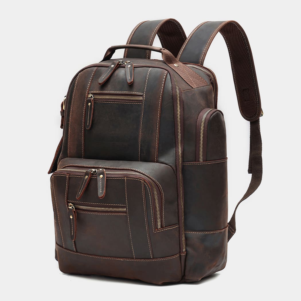 the standard leather laptop backpack for men the real leather co