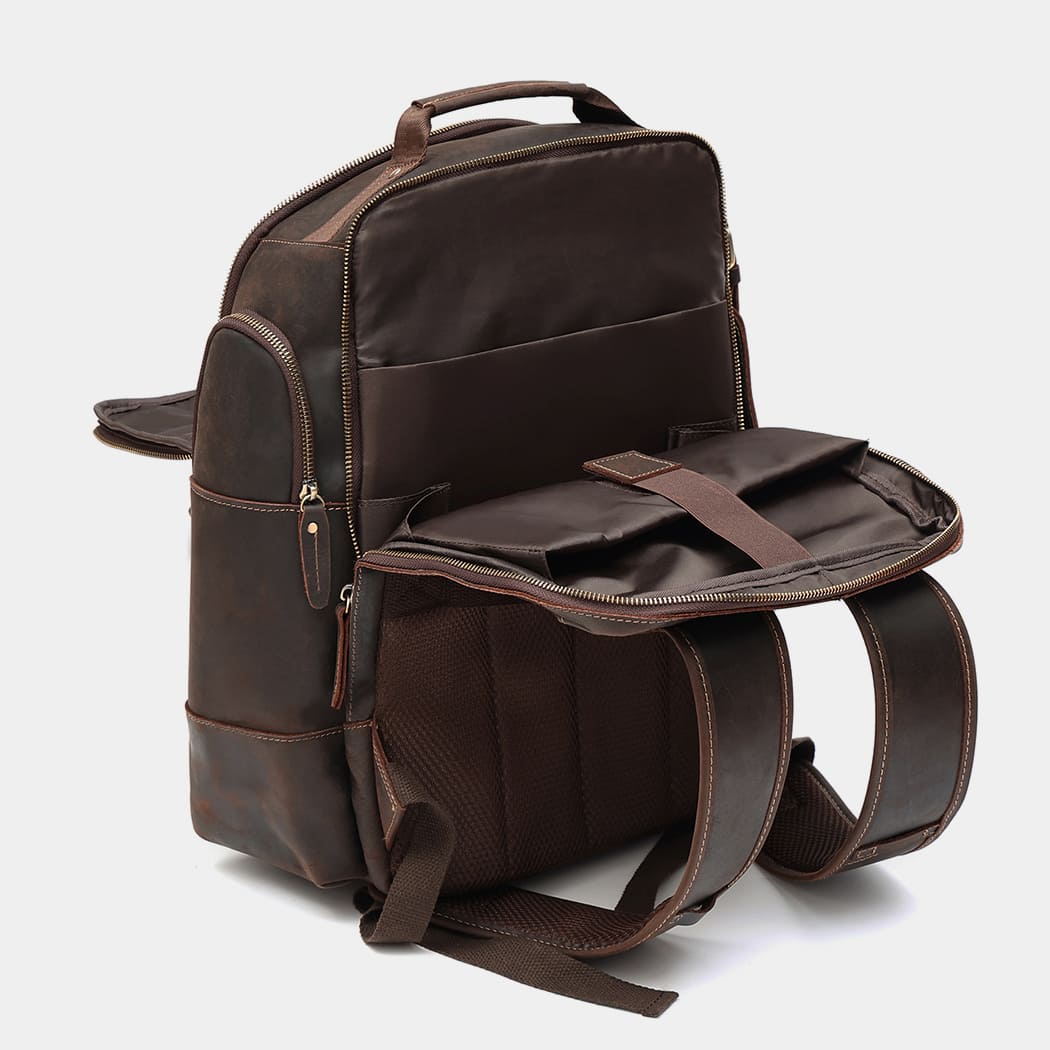 the standard leather laptop backpack for men the real leather co