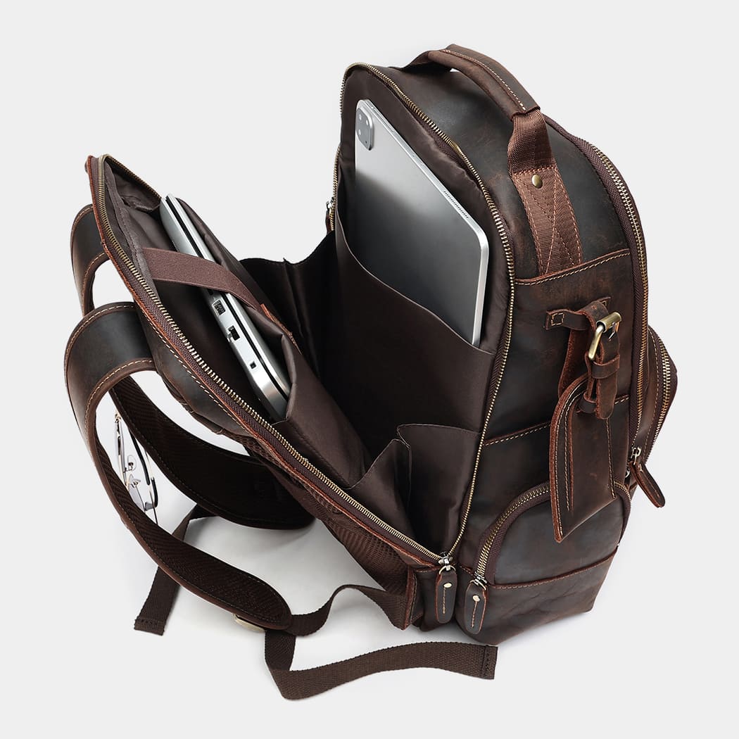 the standard leather laptop backpack for men the real leather co