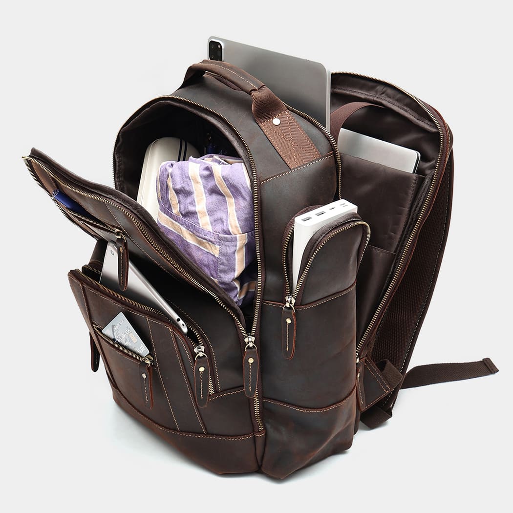 the standard leather laptop backpack for men the real leather co