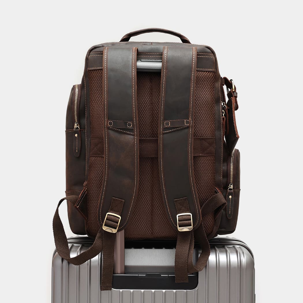 the standard leather laptop backpack for men the real leather co